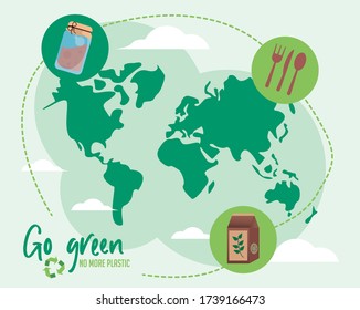 Ecology Background, green products illustration