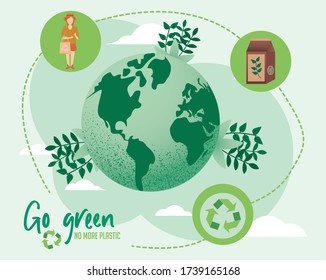 Ecology Background, green world mini set