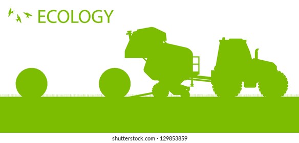 Tractor Baling Hay Stock Illustrations Images Vectors Shutterstock