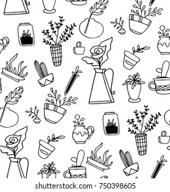 Ecology Background Pattern in Black. Vector illustration