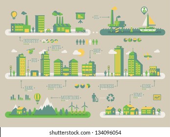 Ecology background, vector info graphic