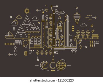 ecology background,ecology info graphics,vector set