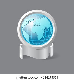 Ecology banner with blue earth