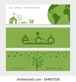 Ecology banner with green elements