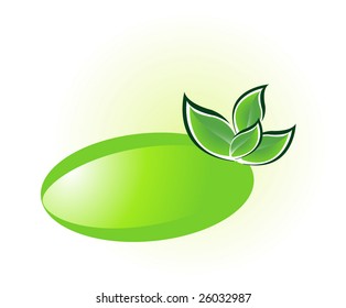 Ecology. banner and leaf