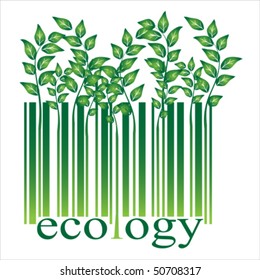 ecology BAR CODE ,  Isolated over background and groups, vector ILLUSTRATION