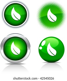   Ecology beautiful buttons. Vector illustration.
