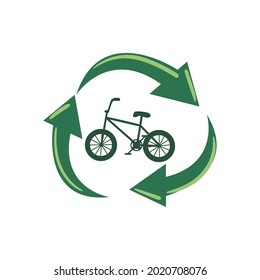 Umweltfahrrad mit Pfeilsymbol