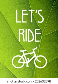 Ecology bicycle poster illustration.