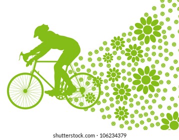 Ecology bike driving vector background concept