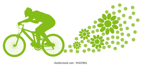 Ecology bike driving vector background concept