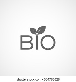 Ecology BIO Emblem Flat Icon On White Background