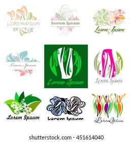 Ecology, bio, flowers logo set - Isolated On Background - Vector illustration, Graphic Design, Editable For Your Design