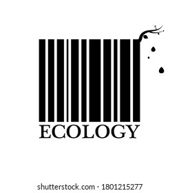 Código de barras negro ecológico sobre fondo blanco