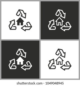 Ecology - black and white vector icons for graphic and web design.