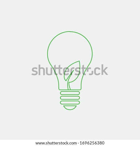 ecology blub and leaf vector icon renewable energy concept icon