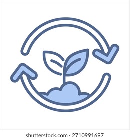 Ilustração do vetor de ícone azul de ecologia