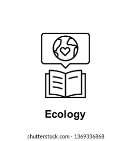Ecology, book, Earth icon. Element of pollution problems icon. Thin line icon for website design and development, app development. Premium icon
