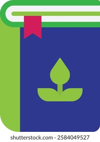 Ecology Book Education Icon Vector Flat Illustration