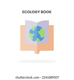 Icono de Libro de ecología plano. Ilustración vectorial sobre fondo blanco. Se puede usar para web, app, producto digital, presentación, interfaz de usuario y muchos más.
