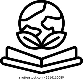 Ecology Book Icon Outline Vector Illustration