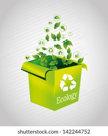 ecology box over gray background vector illustration