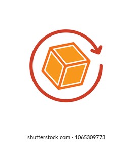 Ecology, box, recycle icon