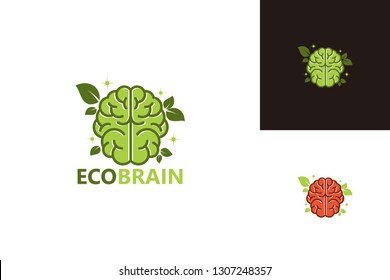 Ecology Brain Logo Template Design Vector, Emblem, Design Concept, Creative Symbol, Icon