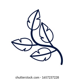 ecology branch with leafs isolated icon vector illustration design
