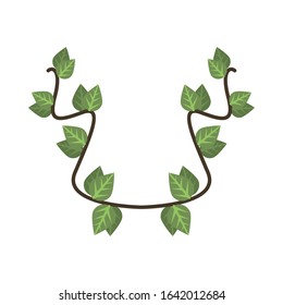 ecology branch with leafs plant vector illustration design