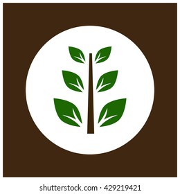 Ecology branch with leafs vector logo.