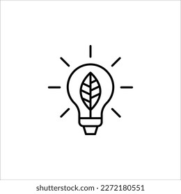 Ecology bulb lamp with leaf icon. Energy saving lamp symbol, Eco friendly on white background