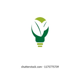 ecology bulb lamp with leaf logo