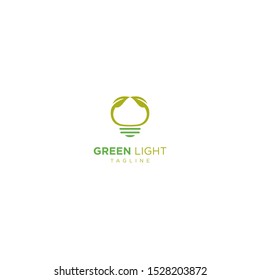 Ecology bulb lamp with leaf logo. Energy saving lamp symbol, icon.
