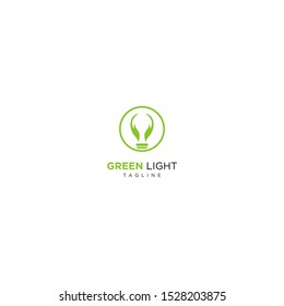 Ecology bulb lamp with leaf logo. Energy saving lamp symbol, icon.