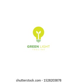 Ecology bulb lamp with leaf logo. Energy saving lamp symbol, icon.