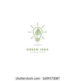 Ecology bulb lamp with leaf logo. Energy saving lamp symbol (8)
