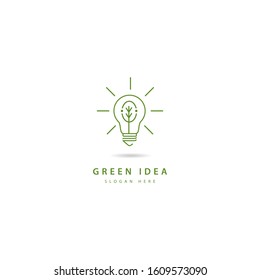 Ecology bulb lamp with leaf logo. Energy saving lamp symbol (1)