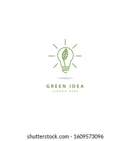 Ecology bulb lamp with leaf logo. Energy saving lamp symbol (23)