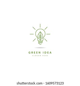 Ecology bulb lamp with leaf logo. Energy saving lamp symbol (19)