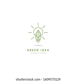 Ecology bulb lamp with leaf logo. Energy saving lamp symbol (25)