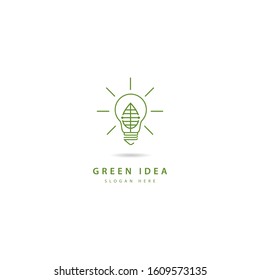 Ecology bulb lamp with leaf logo. Energy saving lamp symbol (18)
