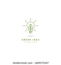 Ecology bulb lamp with leaf logo. Energy saving lamp symbol (16)
