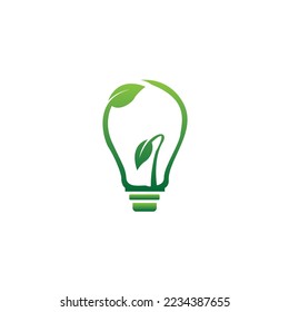 Ecology bulb lamp with leaf logo