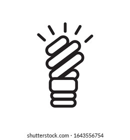 ecology bulb light energy line style vector illustration design