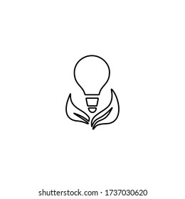 Ecology bulb light icon. Green energy concept. Eco friendly energy consumption symbol.