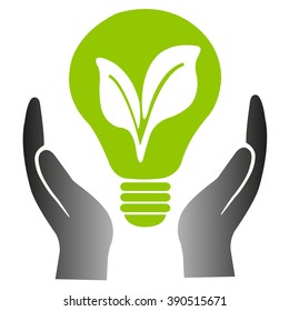 Ecology bulb light on hand