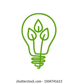 Ecology bulb logo icon, energy saving symbol – stock vector