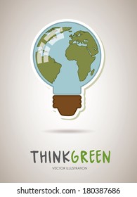 ecology bulb over gray background vector illustration 