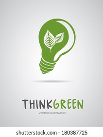 ecology bulb over gray background vector illustration 